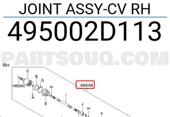 Hyundai / KIA 495002D113 JOINT ASSY-CV RH