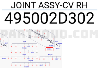 Hyundai / KIA 495002D302 JOINT ASSY-CV RH