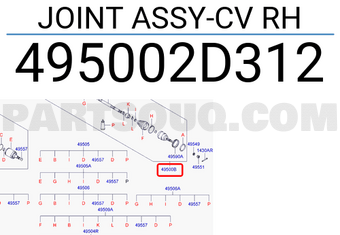 Hyundai / KIA 495002D312 JOINT ASSY-CV RH