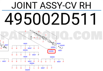 Hyundai / KIA 495002D511 JOINT ASSY-CV RH