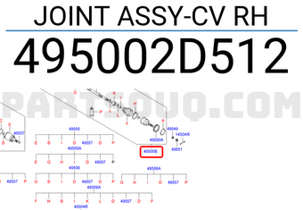 Hyundai / KIA 495002D512 JOINT ASSY-CV RH