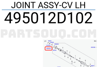 Hyundai / KIA 495012D102 JOINT ASSY-CV LH