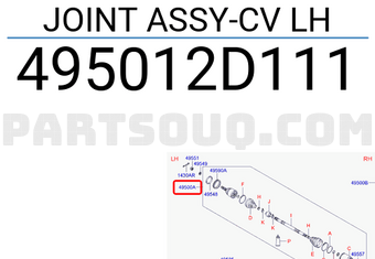 Hyundai / KIA 495012D111 JOINT ASSY-CV LH
