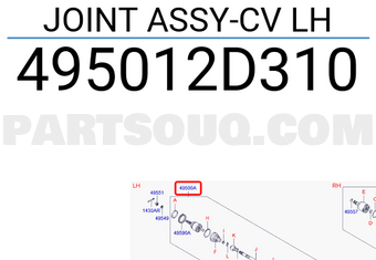 Hyundai / KIA 495012D310 JOINT ASSY-CV LH