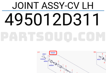 Hyundai / KIA 495012D311 JOINT ASSY-CV LH