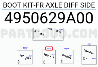 Hyundai / KIA 4950629A00 BOOT KIT-FR AXLE DIFF SIDE