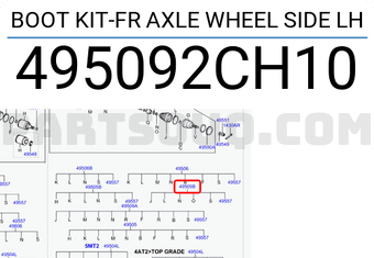 Hyundai / KIA 495092CH10 BOOT KIT-FR AXLE WHEEL SIDE LH