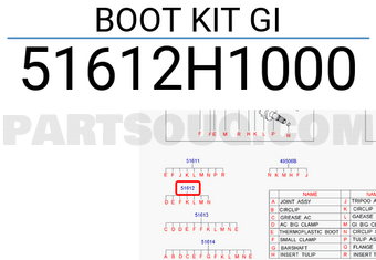 Hyundai / KIA 51612H1000 BOOT KIT GI
