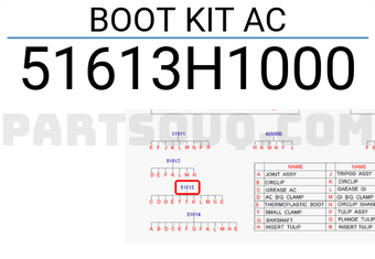Hyundai / KIA 51613H1000 BOOT KIT AC