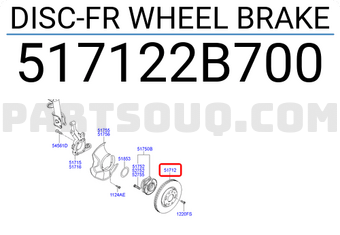 Hyundai / KIA 517122B700 DISC-FR WHEEL BRAKE
