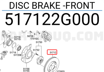 Hyundai / KIA 517122G000 DISC BRAKE -FRONT