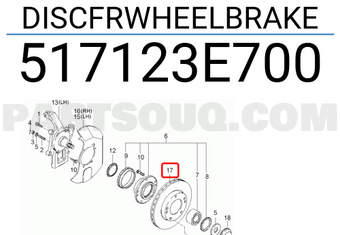 Hyundai / KIA 517123E700 DISCFRWHEELBRAKE