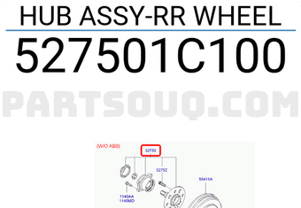 Hyundai / KIA 527501C100 HUB ASSY-RR WHEEL