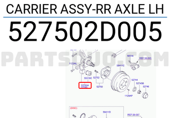 Hyundai / KIA 527502D005 CARRIER ASSY-RR AXLE LH