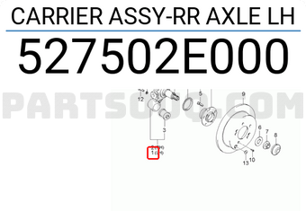 Hyundai / KIA 527502E000 CARRIER ASSY-RR AXLE LH