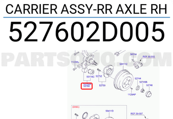 Hyundai / KIA 527602D005 CARRIER ASSY-RR AXLE RH