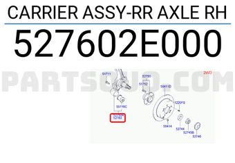 Hyundai / KIA 527602E000 CARRIER ASSY-RR AXLE RH