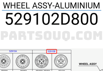 Hyundai / KIA 529102D800 WHEEL ASSY-ALUMINIUM