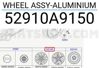 Hyundai / KIA 52910A9150 WHEEL ASSY-ALUMINIUM