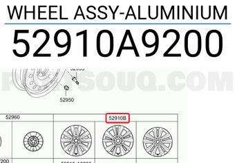 Hyundai / KIA 52910A9200 WHEEL ASSY-ALUMINIUM