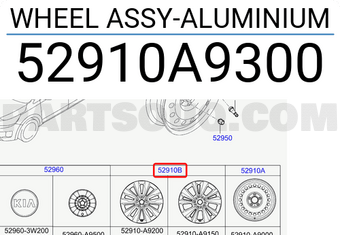 Hyundai / KIA 52910A9300 WHEEL ASSY-ALUMINIUM