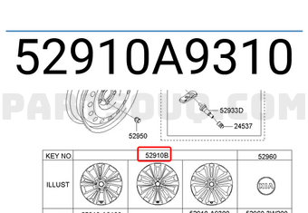 Hyundai / KIA 52910A9310 WHEEL ASSY-ALUMINIUM