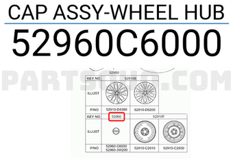 Hyundai / KIA 52960C6000 CAP ASSY-WHEEL HUB