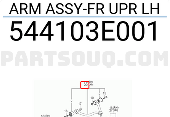 Hyundai / KIA 544103E001 ARM ASSY-FR UPR LH