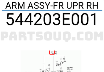Hyundai / KIA 544203E001 ARM ASSY-FR UPR RH
