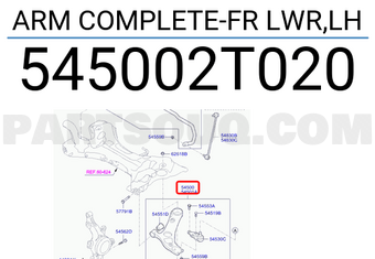 Hyundai / KIA 545002T020 ARM COMPLETE-FR LWR,LH