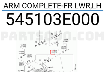 Hyundai / KIA 545103E000 ARM COMPLETE-FR LWR,LH