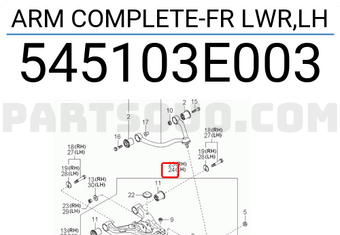 Hyundai / KIA 545103E003 ARM COMPLETE-FR LWR,LH