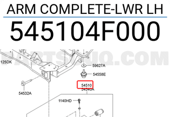 Hyundai / KIA 545104F000 ARM COMPLETE-LWR LH