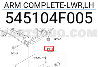 Hyundai / KIA 545104F005 ARM COMPLETE-LWR,LH