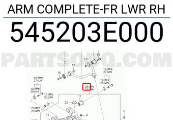 Hyundai / KIA 545203E000 ARM COMPLETE-FR LWR RH