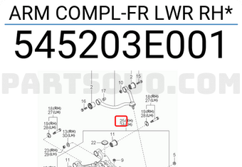 Hyundai / KIA 545203E001 ARM COMPL-FR LWR RH*