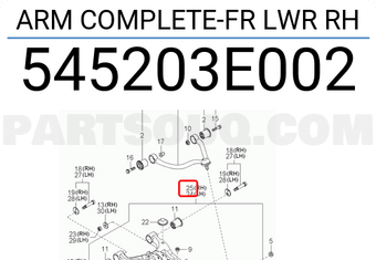 Hyundai / KIA 545203E002 ARM COMPLETE-FR LWR RH