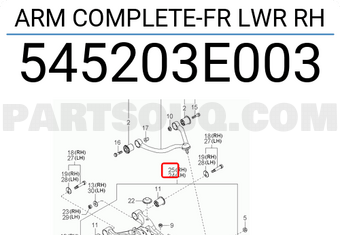 Hyundai / KIA 545203E003 ARM COMPLETE-FR LWR RH