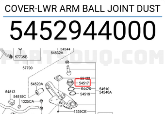 Hyundai / KIA 5452944000 COVER-LWR ARM BALL JOINT DUST