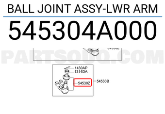 Hyundai / KIA 545304A000 BALL JOINT ASSY-LWR ARM