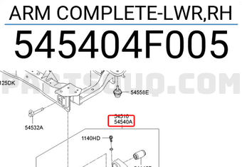 Hyundai / KIA 545404F005 ARM COMPLETE-LWR,RH