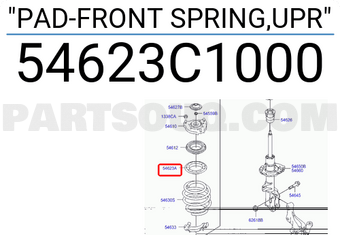 Hyundai / KIA 54623C1000 PAD-FRONT SPRING,UPR