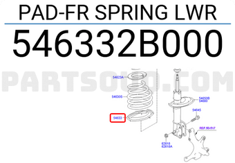Hyundai / KIA 546332B000 PAD-FR SPRING LWR