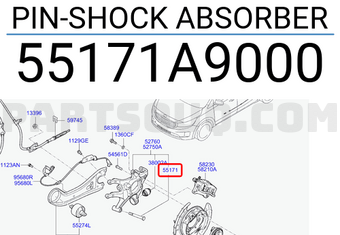 Hyundai / KIA 55171A9000 PIN-SHOCK ABSORBER