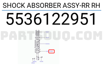 Hyundai / KIA 5536122951 SHOCK ABSORBER ASSY-RR RH