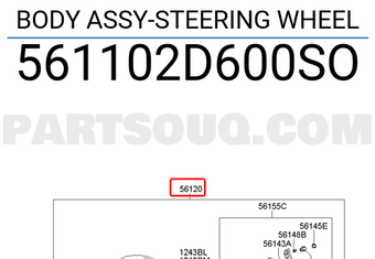 Hyundai / KIA 561102D600SO BODY ASSY-STEERING WHEEL