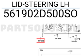 Hyundai / KIA 561902D500SO LID-STEERING LH