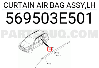 Hyundai / KIA 569503E501 CURTAIN AIR BAG ASSY,LH