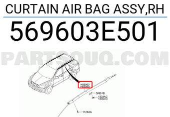 Hyundai / KIA 569603E501 CURTAIN AIR BAG ASSY,RH