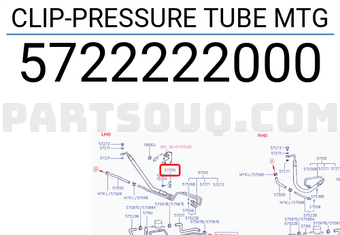 Hyundai / KIA 5722222000 CLIP-PRESSURE TUBE MTG